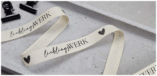 Webband Baumwolle LIEBLINGSWERK ♡ 13mm - Werkplan.Schnittmanufaktur