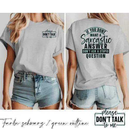 Don't ask a stupid question | Bügelbild 2-Teilig