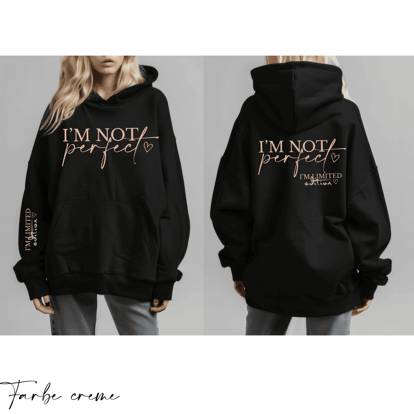 I'm not perfect - I'm LIMITED EDITION | Statement Bügelbild 2-Teilig