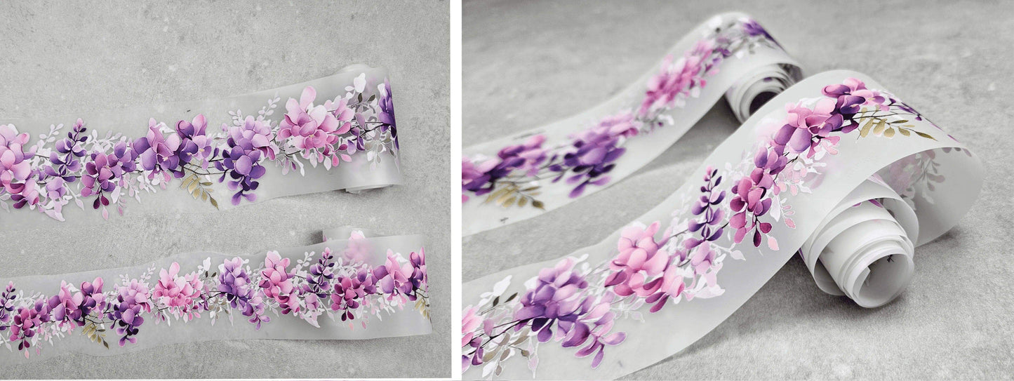 Blauregen | Blumen Bordüre XXL Bügelbild bis 250cm