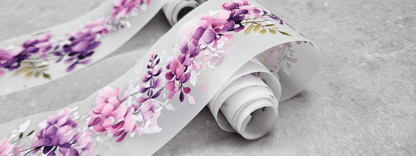 Blauregen | Blumen Bordüre XXL Bügelbild bis 250cm