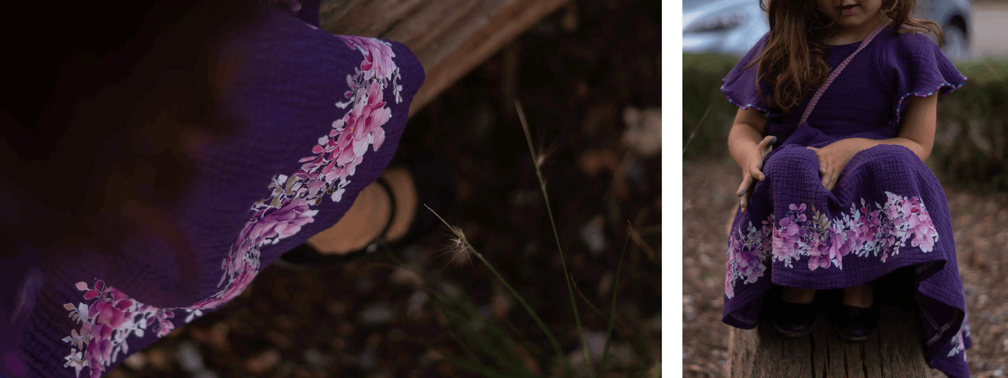 Blauregen | Blumen Bordüre XXL Bügelbild bis 250cm
