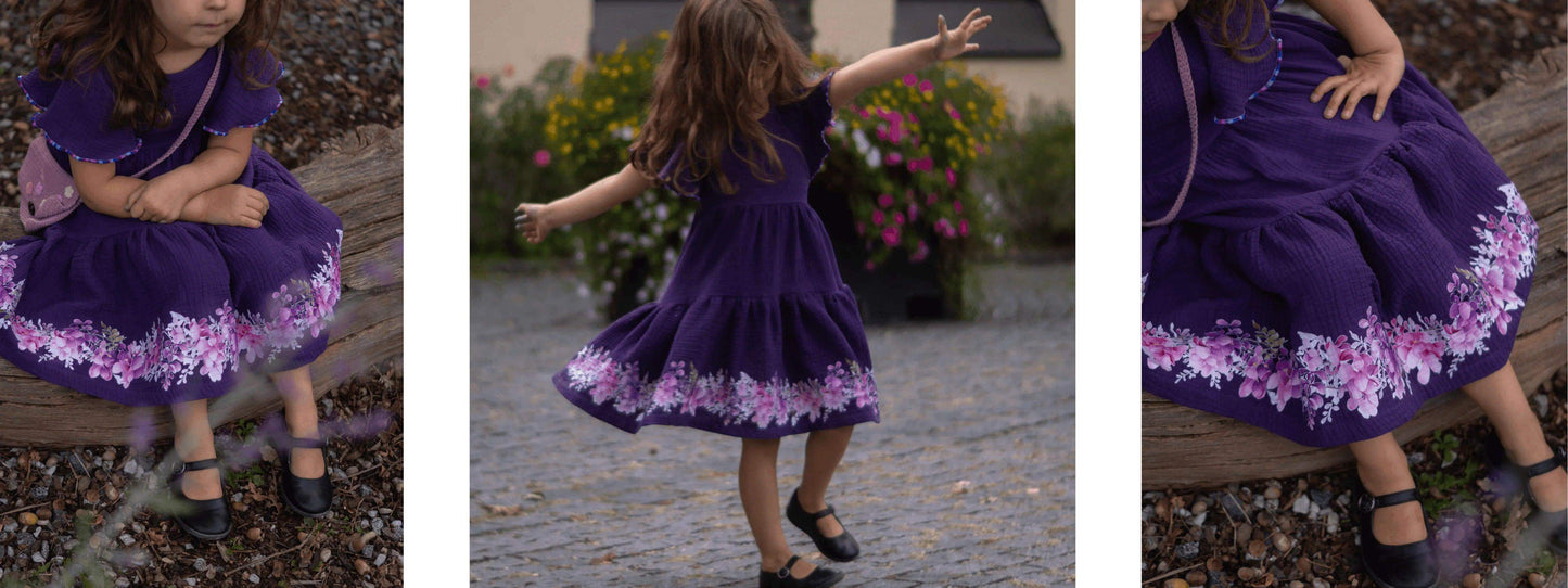 Blauregen | Blumen Bordüre XXL Bügelbild bis 250cm