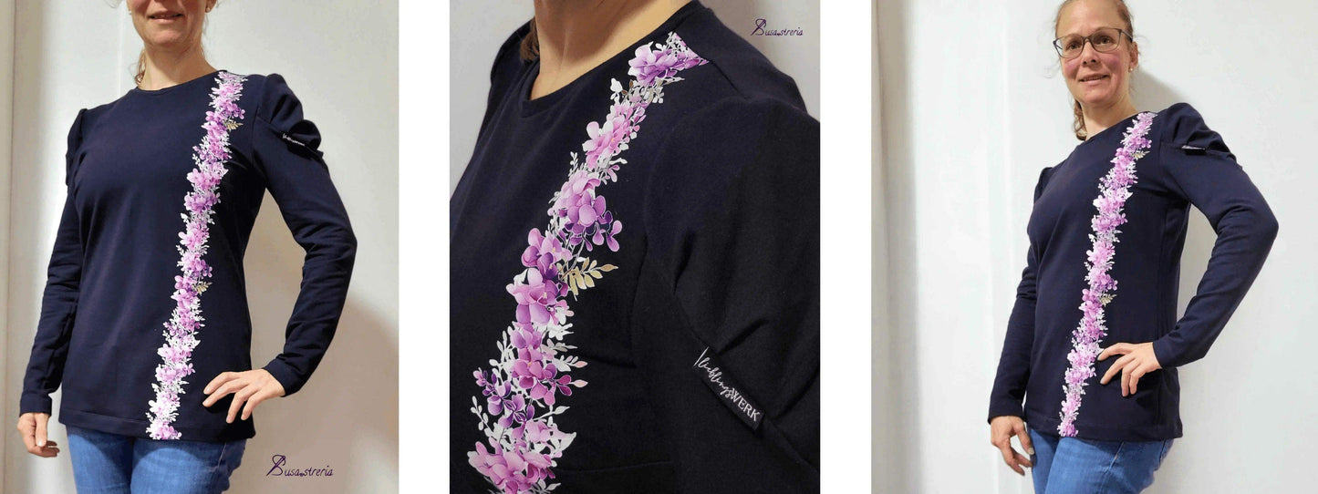 Blauregen | Blumen Bordüre XXL Bügelbild bis 250cm