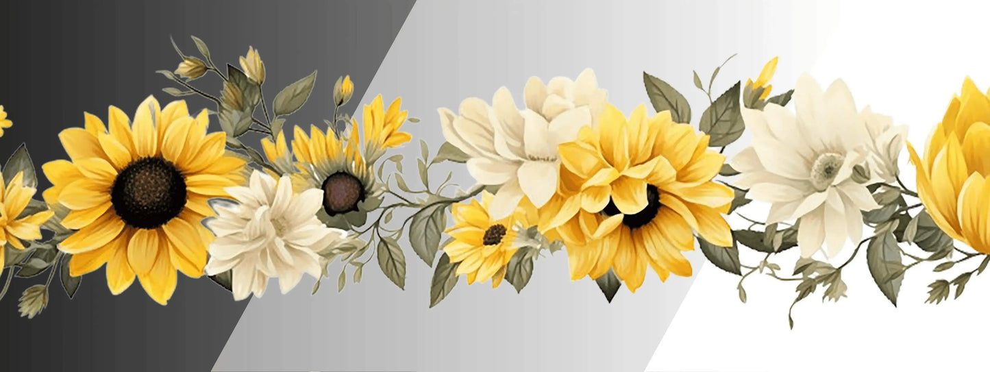 Sonnenblumen #1 | Blumen Bordüre XXL Bügelbild bis 250cm
