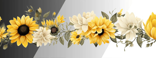 Sonnenblumen #1 | Blumen Bordüre XXL Bügelbild bis 250cm