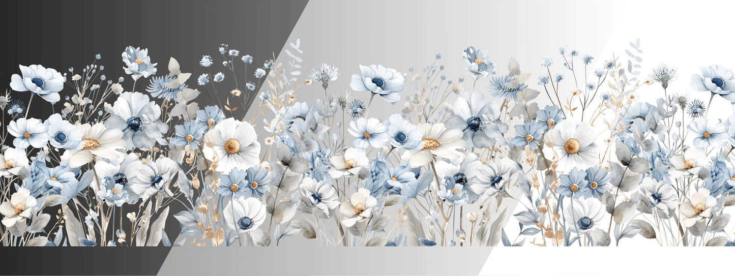 Winterwiese | Blumen Bordüre XXL Bügelbild bis 250cm