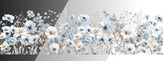 Winterwiese | Blumen Bordüre XXL Bügelbild bis 250cm