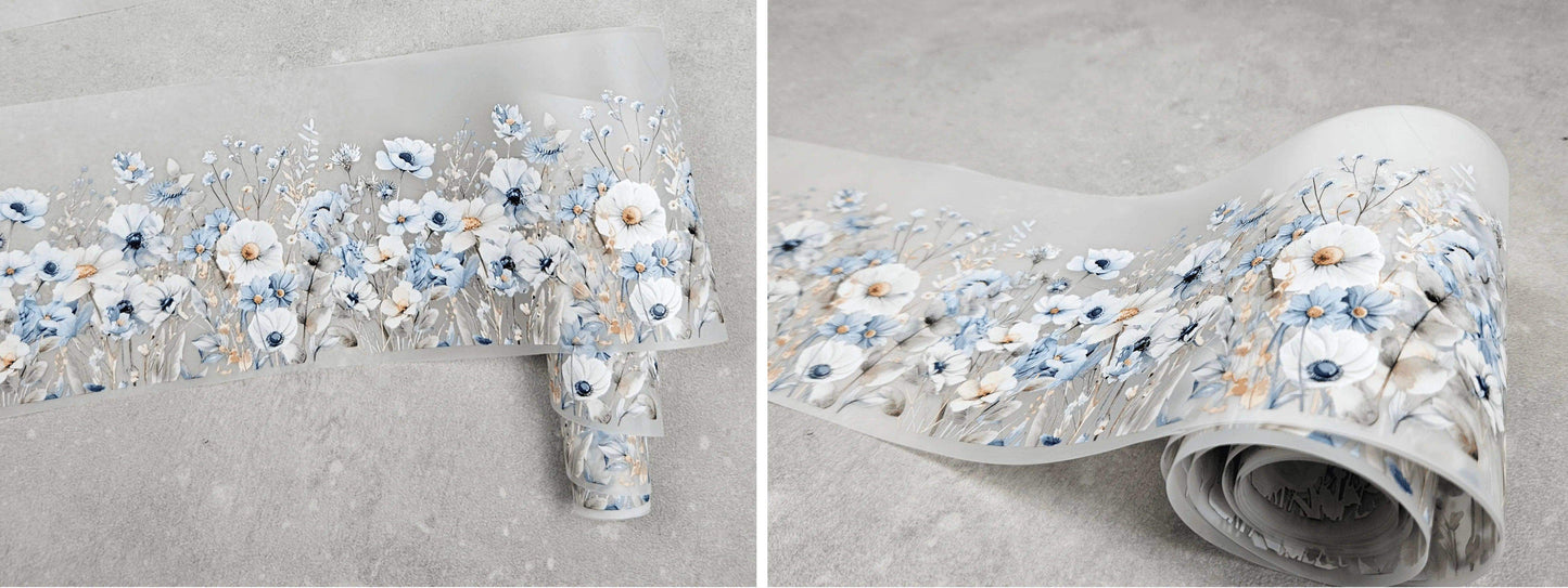 Winterwiese | Blumen Bordüre XXL Bügelbild bis 250cm