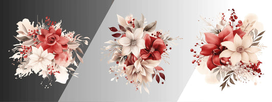 Winternblumen Weihnachtsstern | Blumen Bouquet – Perfekte Ergänzung zu XXL Bordüren