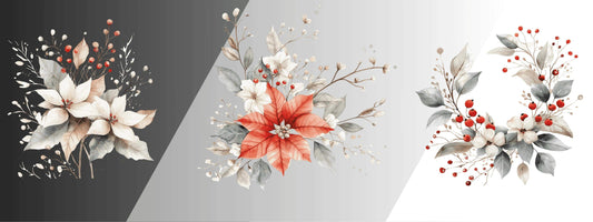 Winterstern & Mistelzweig | Blumen Bouquet – Perfekte Ergänzung zu XXL Bordüren