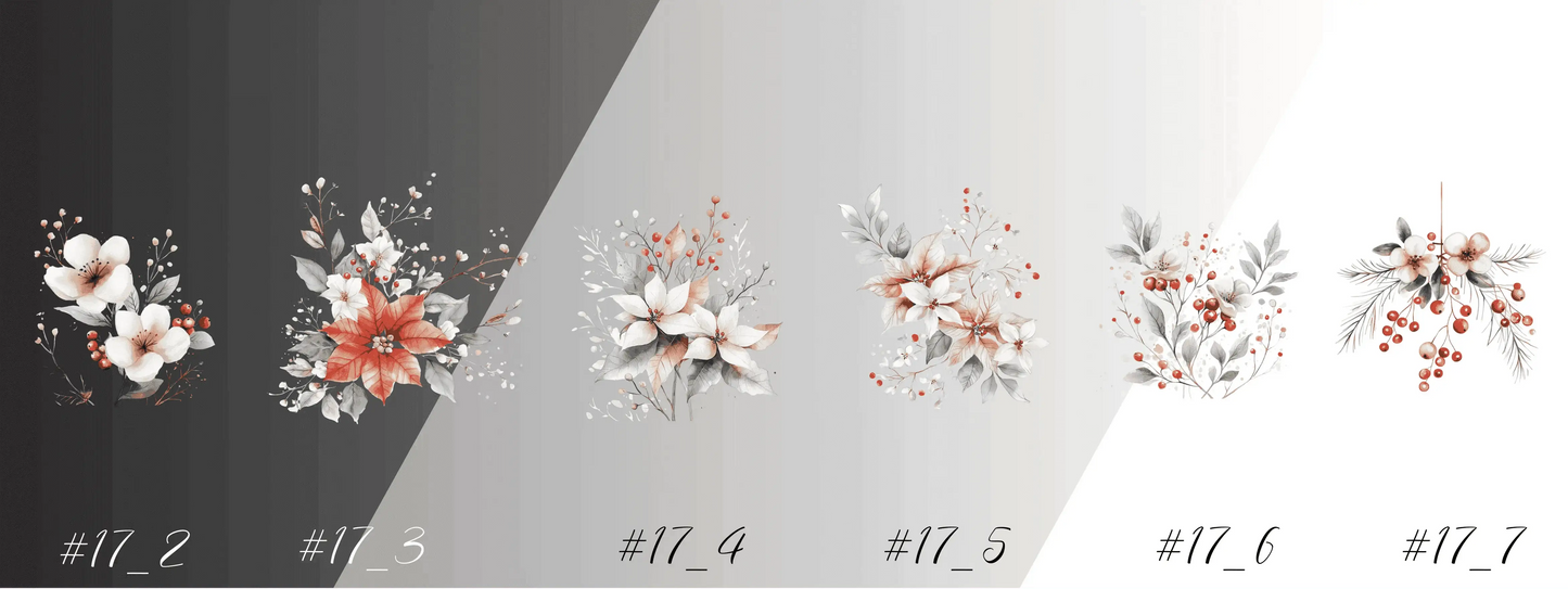 Winterstern & Mistelzweig | Blumen Bouquet – Perfekte Ergänzung zu XXL Bordüren