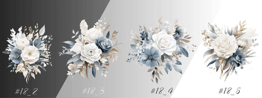 Rosen in Nebelblau | Blumen Bouquet – Perfekte Ergänzung zu XXL Bordüren