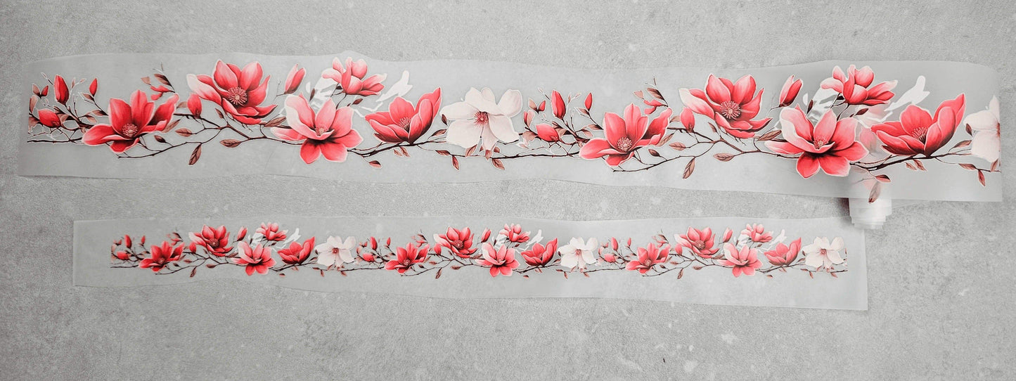 Magnolien | Blumen Bordüre XXL Bügelbild bis 250cm