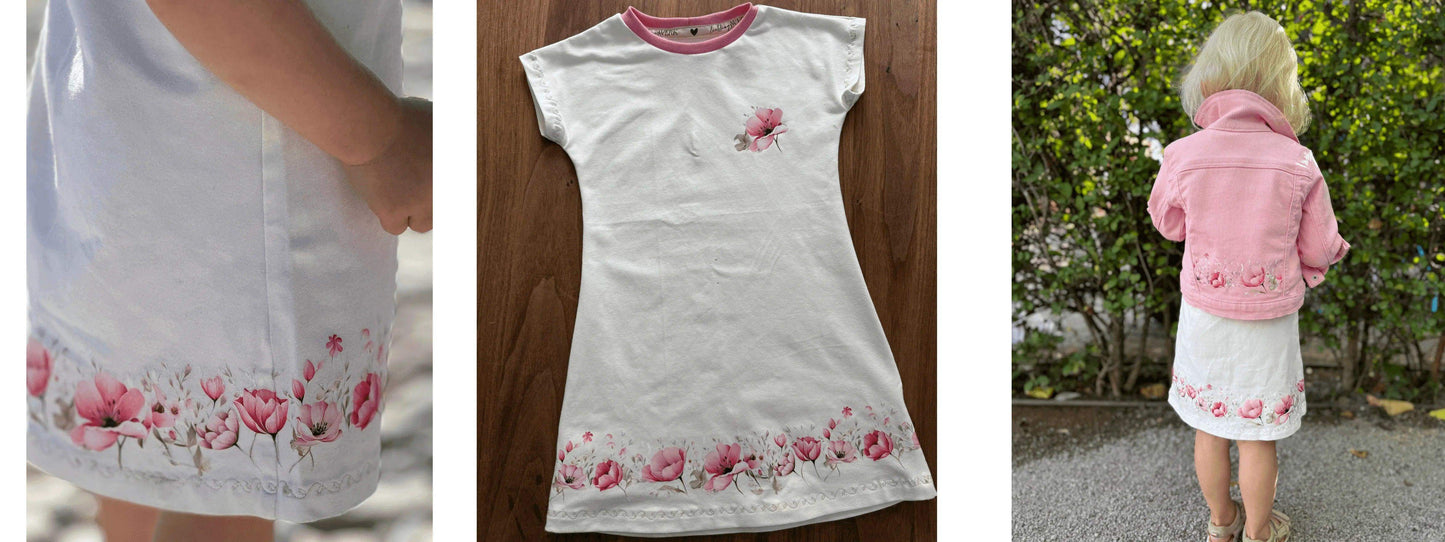 Rosa Tulpen  | Blumen Bordüre XXL Bügelbild bis 250cm