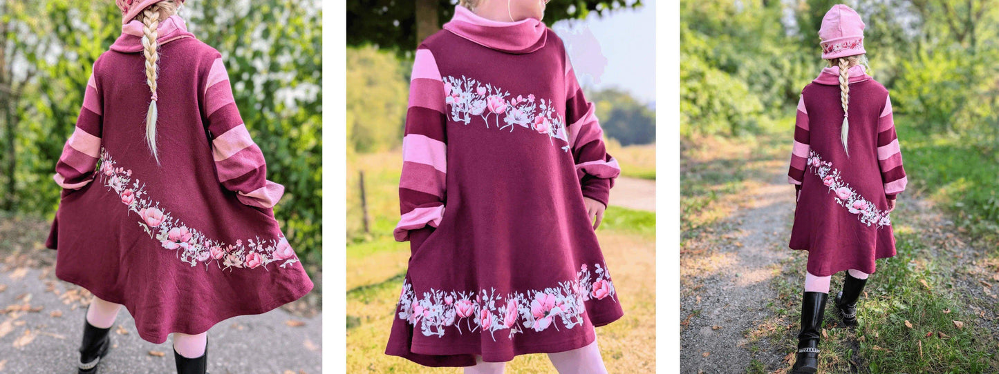 Rosa Tulpen  | Blumen Bordüre XXL Bügelbild bis 250cm