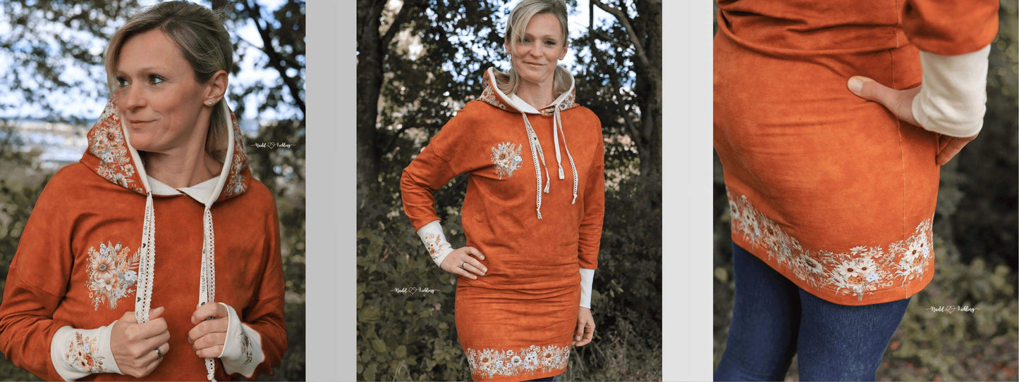 Herbstblumen | Blumen Bordüre XXL Bügelbild bis 250cm