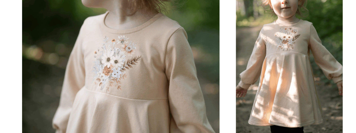 Herbstblumen | Blumen Bordüre XXL Bügelbild bis 250cm