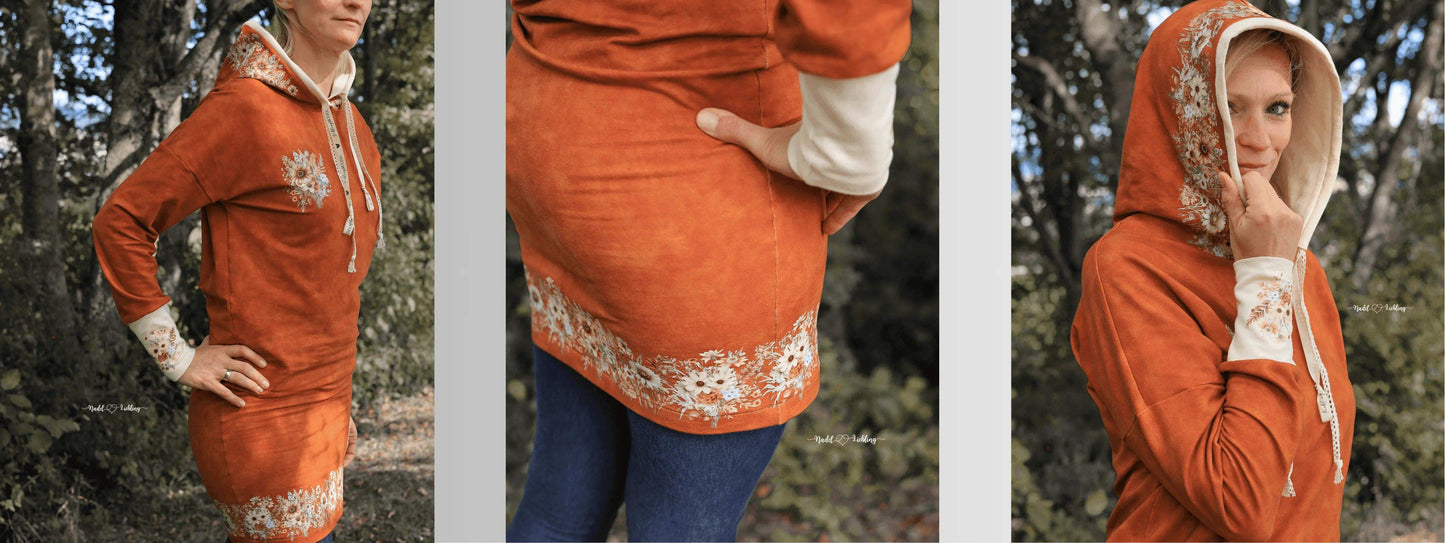 Herbstblumen | Blumen Bordüre XXL Bügelbild bis 250cm