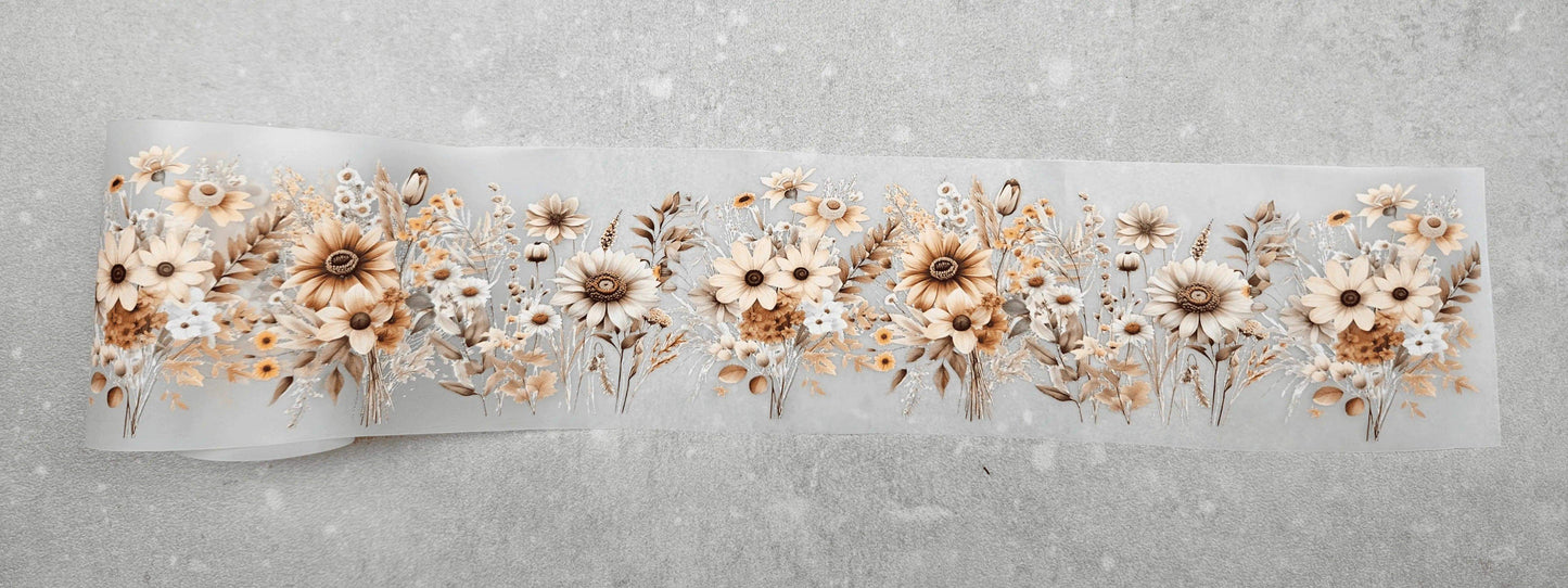 Herbstblumen | Blumen Bordüre XXL Bügelbild bis 250cm