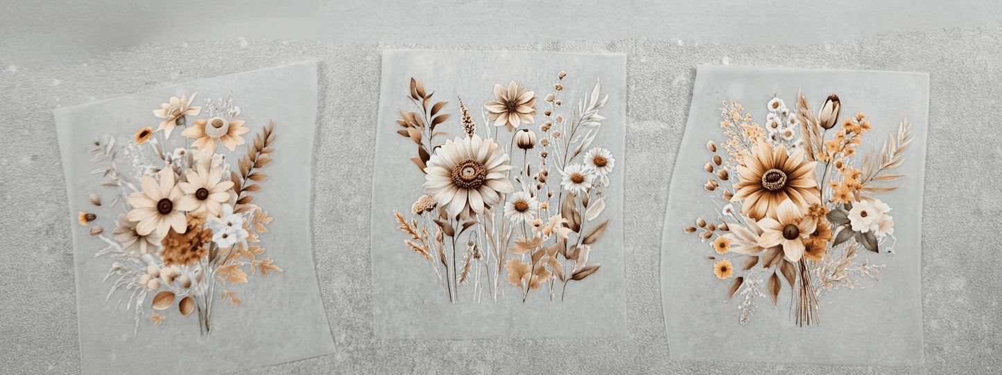 Herbstblumen | Blumen Bordüre XXL Bügelbild bis 250cm