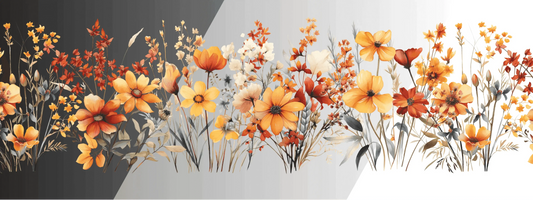 Herbstwiese | Blumen Bordüre XXL Bügelbild bis 250cm