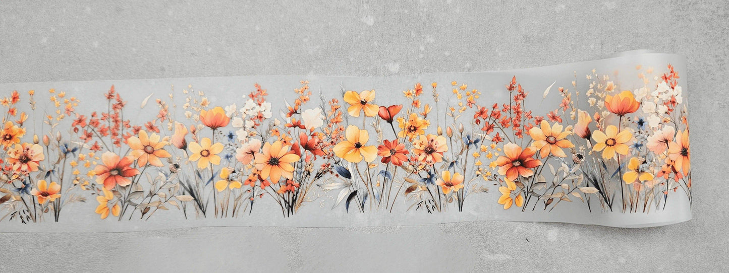Herbstwiese | Blumen Bordüre XXL Bügelbild bis 250cm