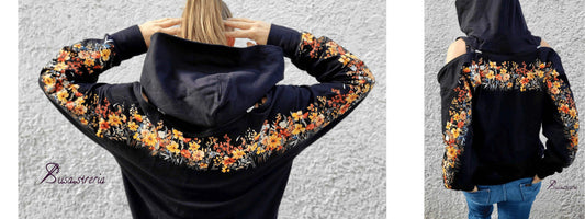 Herbstwiese | Blumen Bordüre XXL Bügelbild bis 250cm