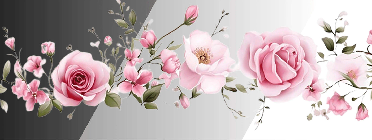 Rosenliebe #1 | Blumen Bordüre XXL Bügelbild bis 250cm