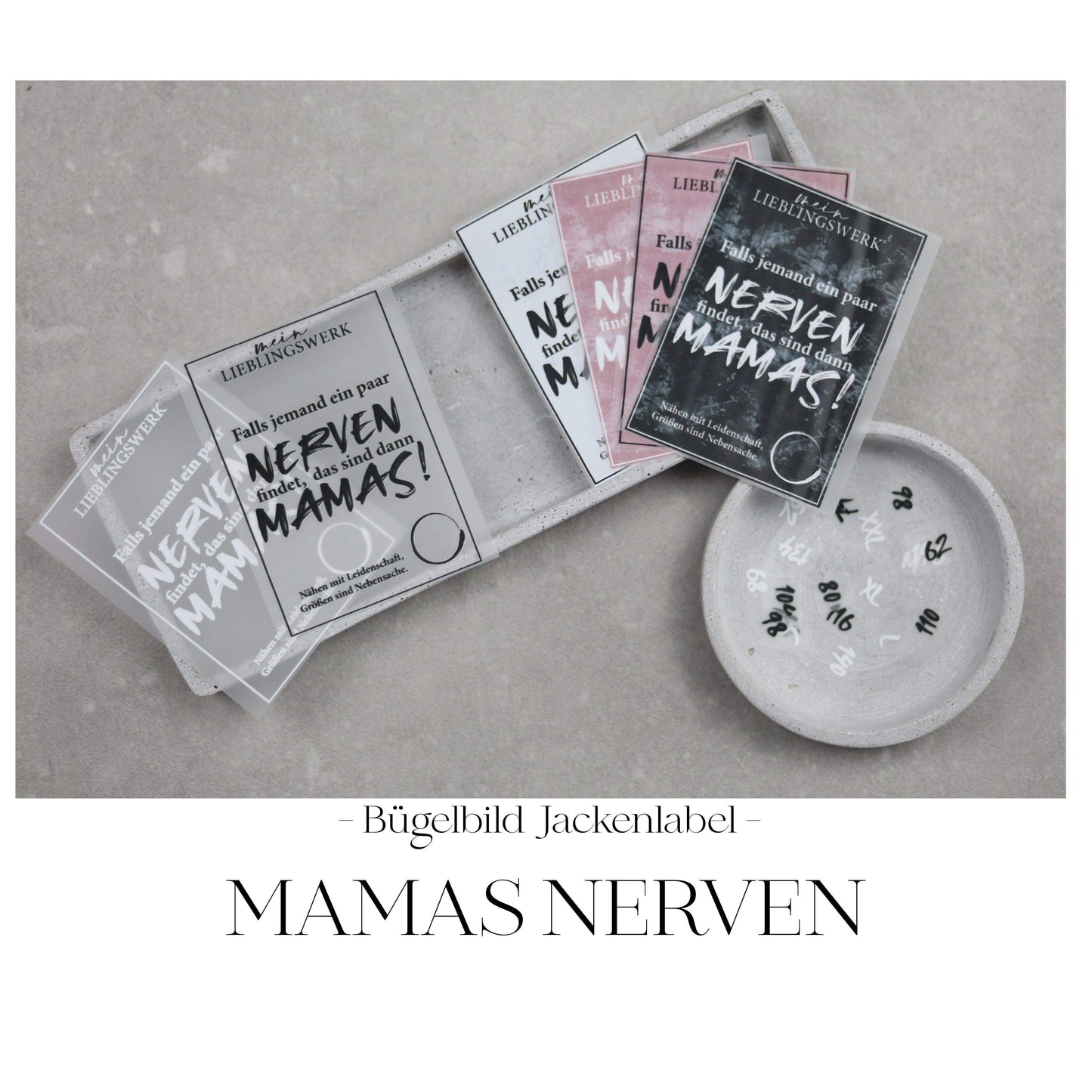 Entdecke unsere stylischen Größenlabels als Bügelbilder für Statement-Jacken! Einfach aufzubügeln, langlebig und perfekt für individuelle DIY-Projekte. Verleihe Deinen Jacken eine persönliche Note und sorge für klare Größenangaben. Jetzt online kaufen!