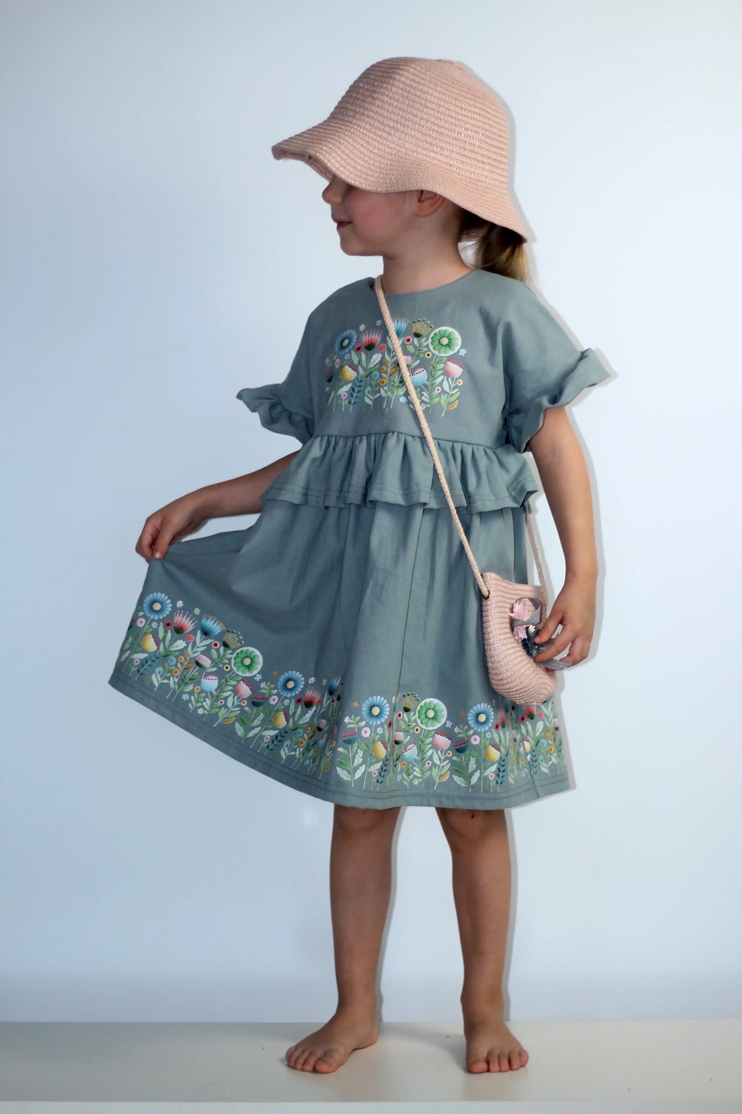 RETRO BLOOM | Blumen Bordüre XXL Bügelbild bis 250cm