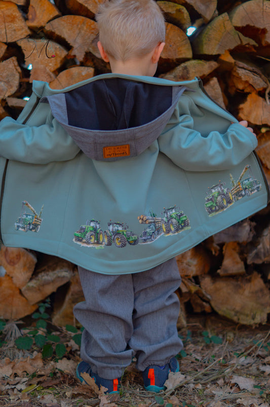 Traktorfreunde auf Tour | XXL Bügelbild Bordüre | Land- & Forstmaschinen