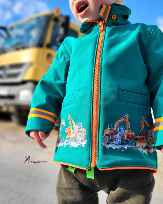 Baggercrew | XXL Bügelbild Bordüre | Power am Bau