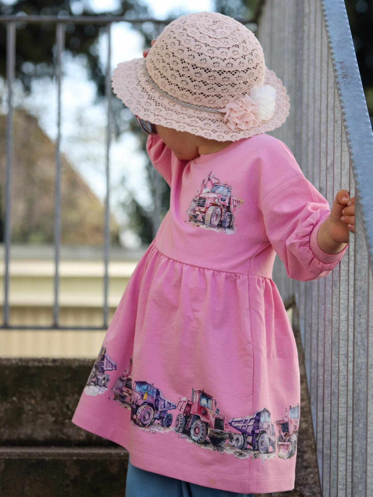 Pink Power | XXL Bügelbild Bordüre | Mädchen-Baustelle mit Stil
