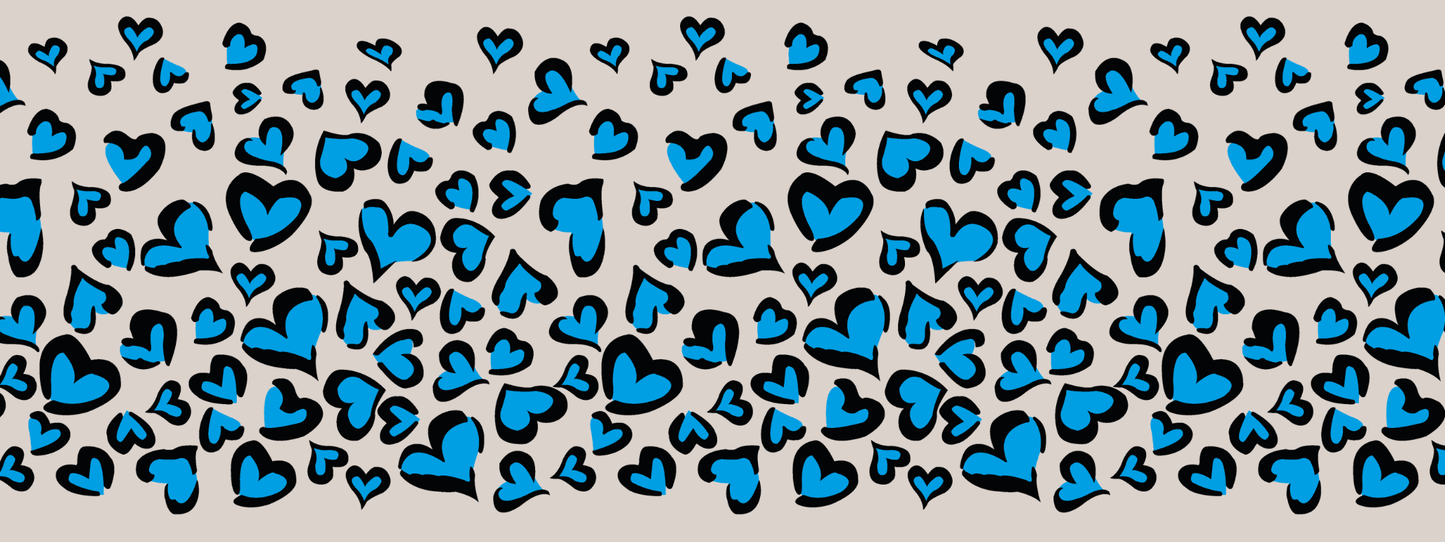 #14 Electric Blue | Schwarz – Cyan | LEO Classic Herz DUO