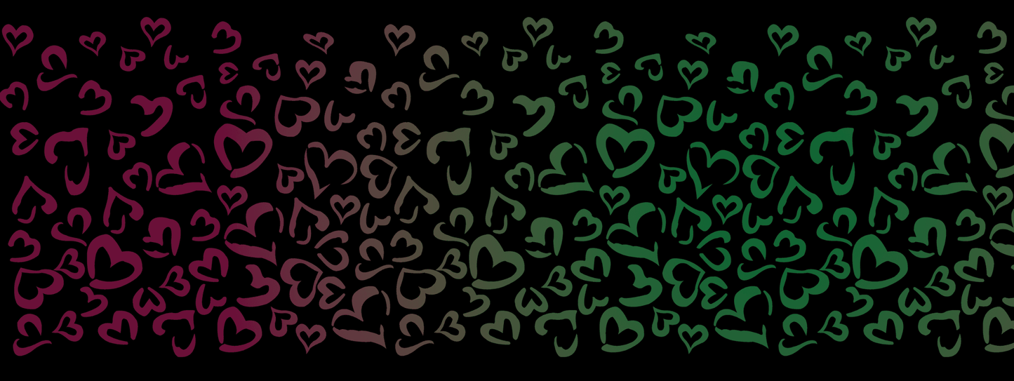 #13 Deep Forest | Grün – Bordeaux | LEO Herz Outline – Farbverlauf VLR