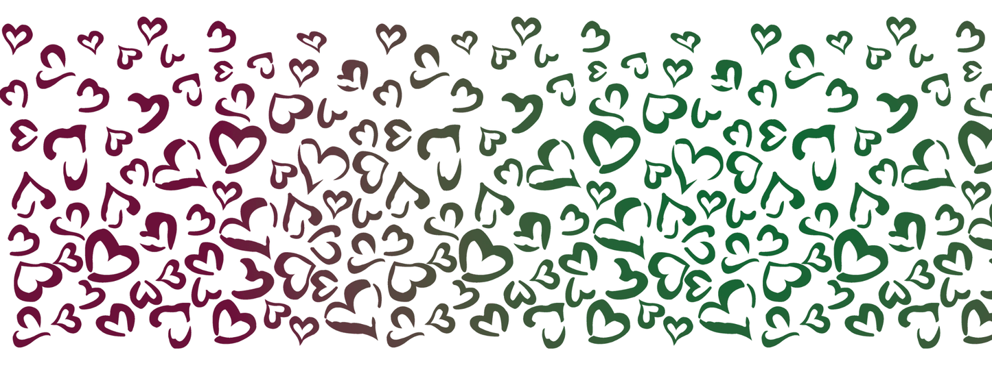 #13 Deep Forest | Grün – Bordeaux | LEO Herz Outline – Farbverlauf VLR