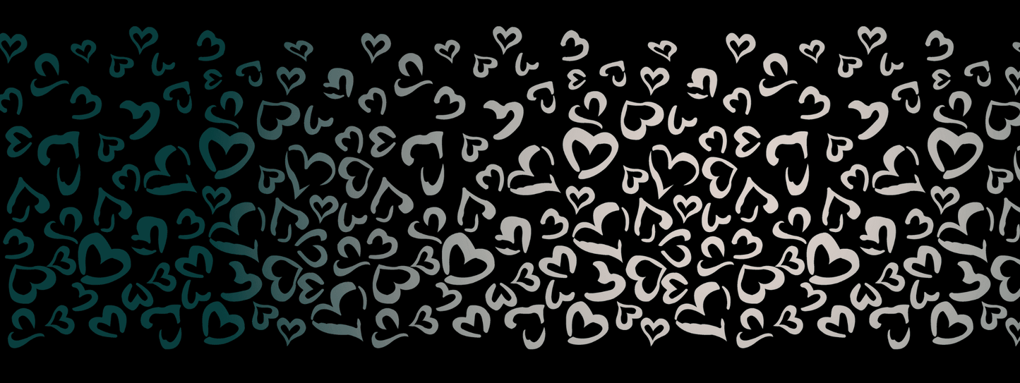 #3 Forest Fade | Petrol – Beige|  LEO Herz Outline – Farbverlauf VLR - neu