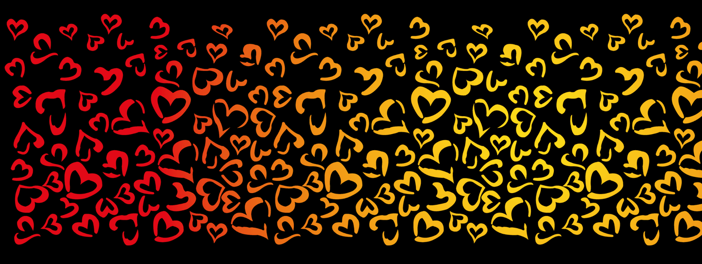 #5 Sunset Glow | Gelb – Rot | LEO Herz Outline – Farbverlauf VLR