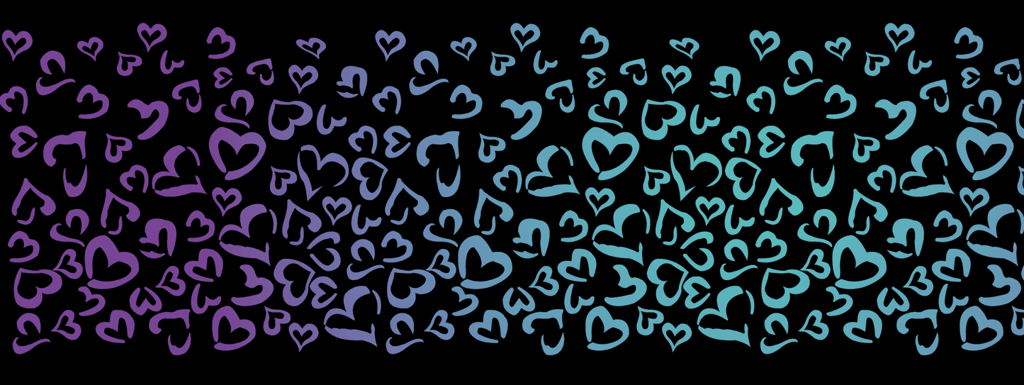 #7 Frozen Sky | Türkis – Lila | LEO Herz Outline – Farbverlauf VLR