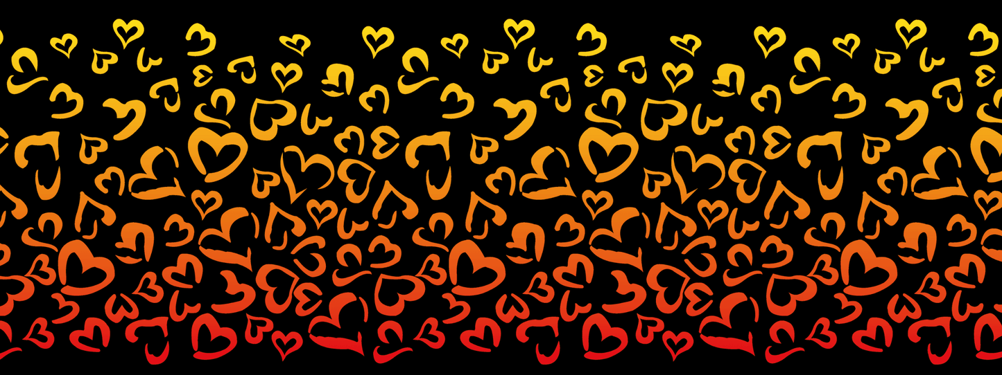 #5 Sunset Glow | Gelb – Rot | LEO Herz Outline – Farbverlauf VTB