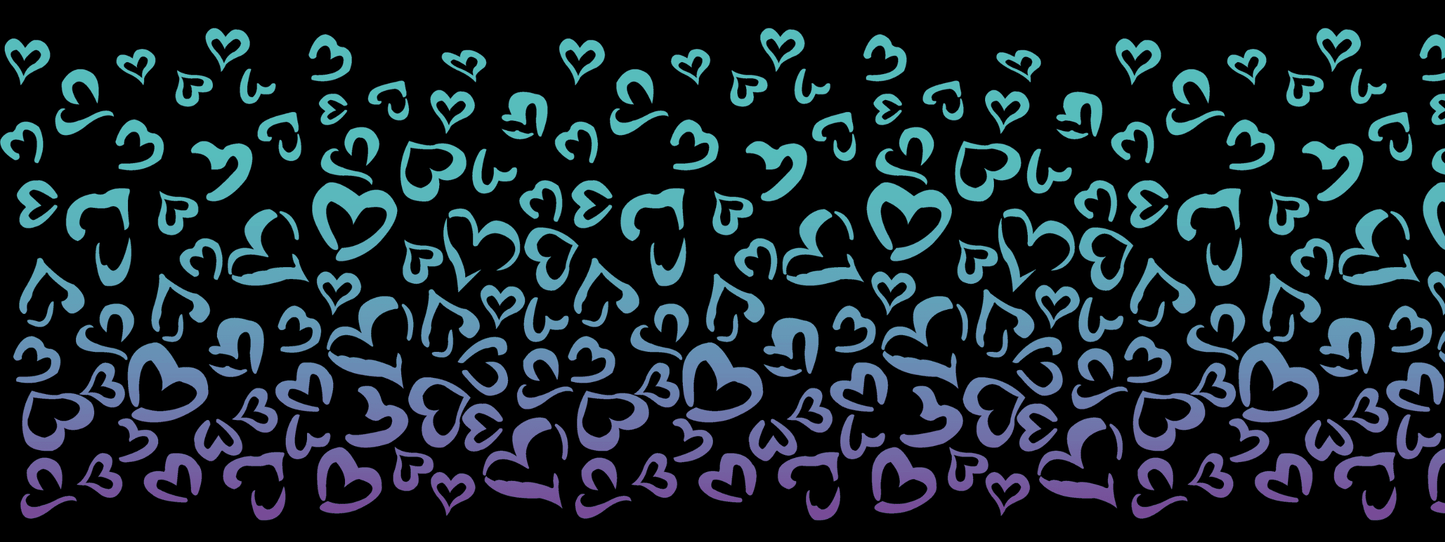 #7 Frozen Sky | Türkis – Lila | LEO Herz Outline – Farbverlauf VTB