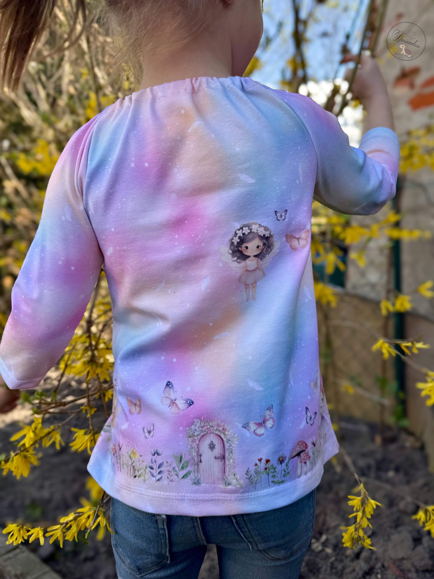 FAIRY GARDEN LITTLE | XXL Bügelbild Bordüre | Blumen, Schmetterlinge & Feenfreunde