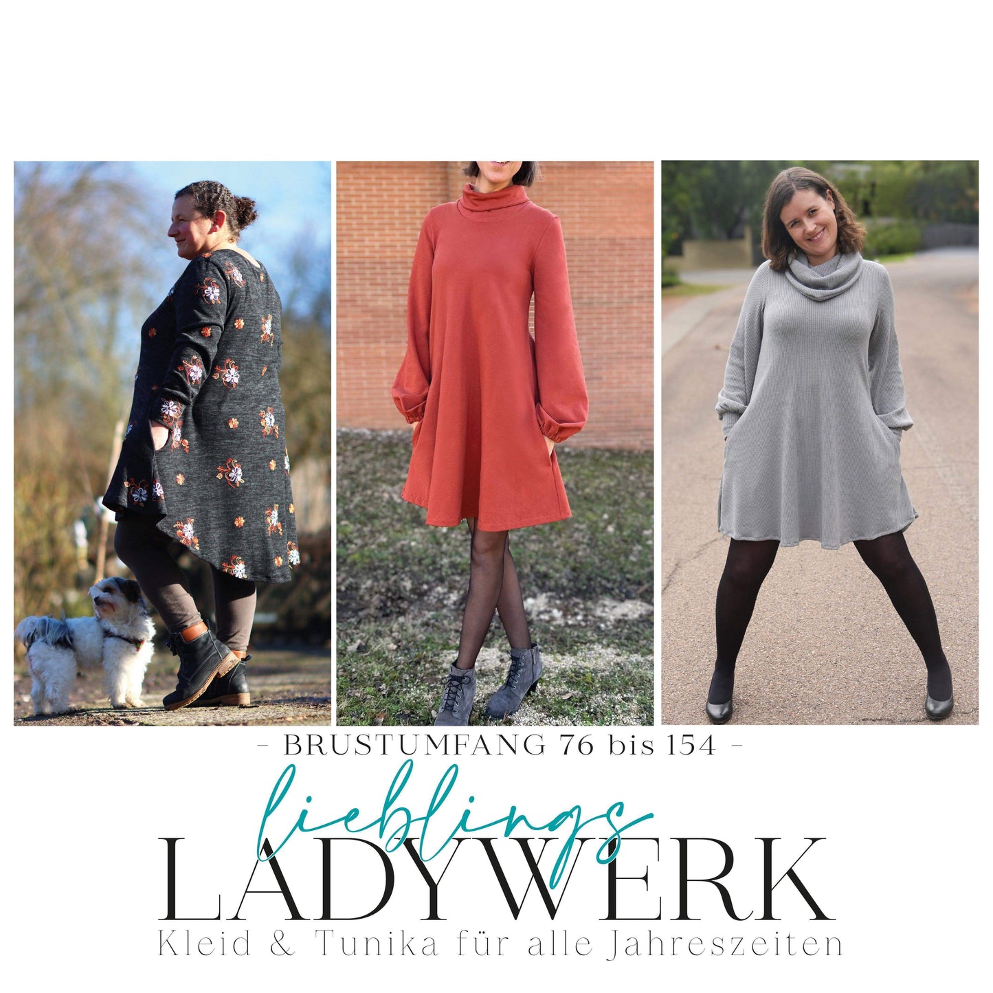 Lieblings LADYWERK | Ganzjahres Tunika & Kleid | A0 & A4 | Beamer - Werkplan.Schnittmanufaktur