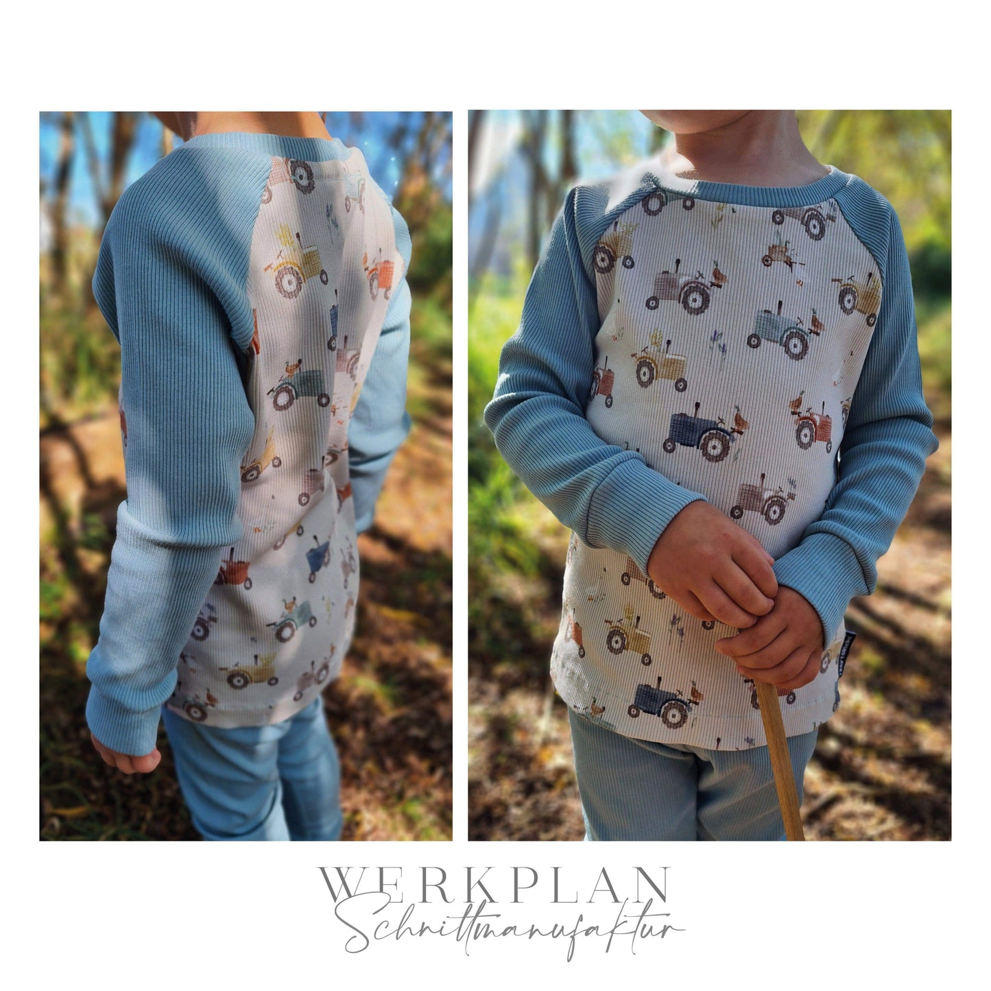 Raglan BasicWERK | Größe 98 bis 164 | Unisex Longsleeve | A0 & A4 | Beamer - Werkplan.Schnittmanufaktur