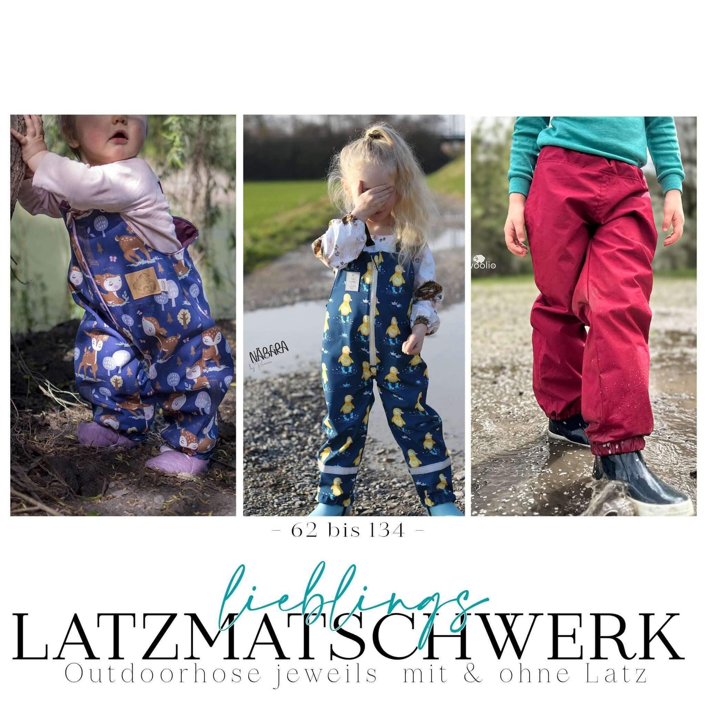Outdoor LatzMatschWERK| Outdoorhose | 62 bis 134 | A0 & A4 | Beamer - Werkplan.Schnittmanufaktur