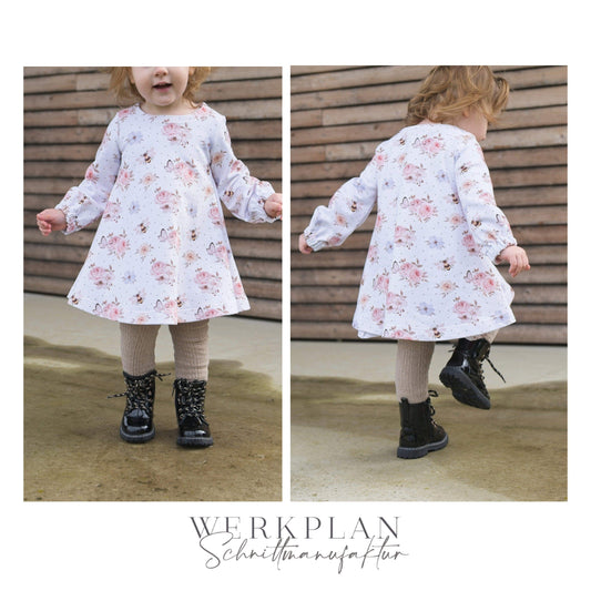 Little LadyWERK | Ganzjahres Kleid & Tunika | Kids 74 bis 122 | A0 & A4 | Beamer - Werkplan.Schnittmanufaktur