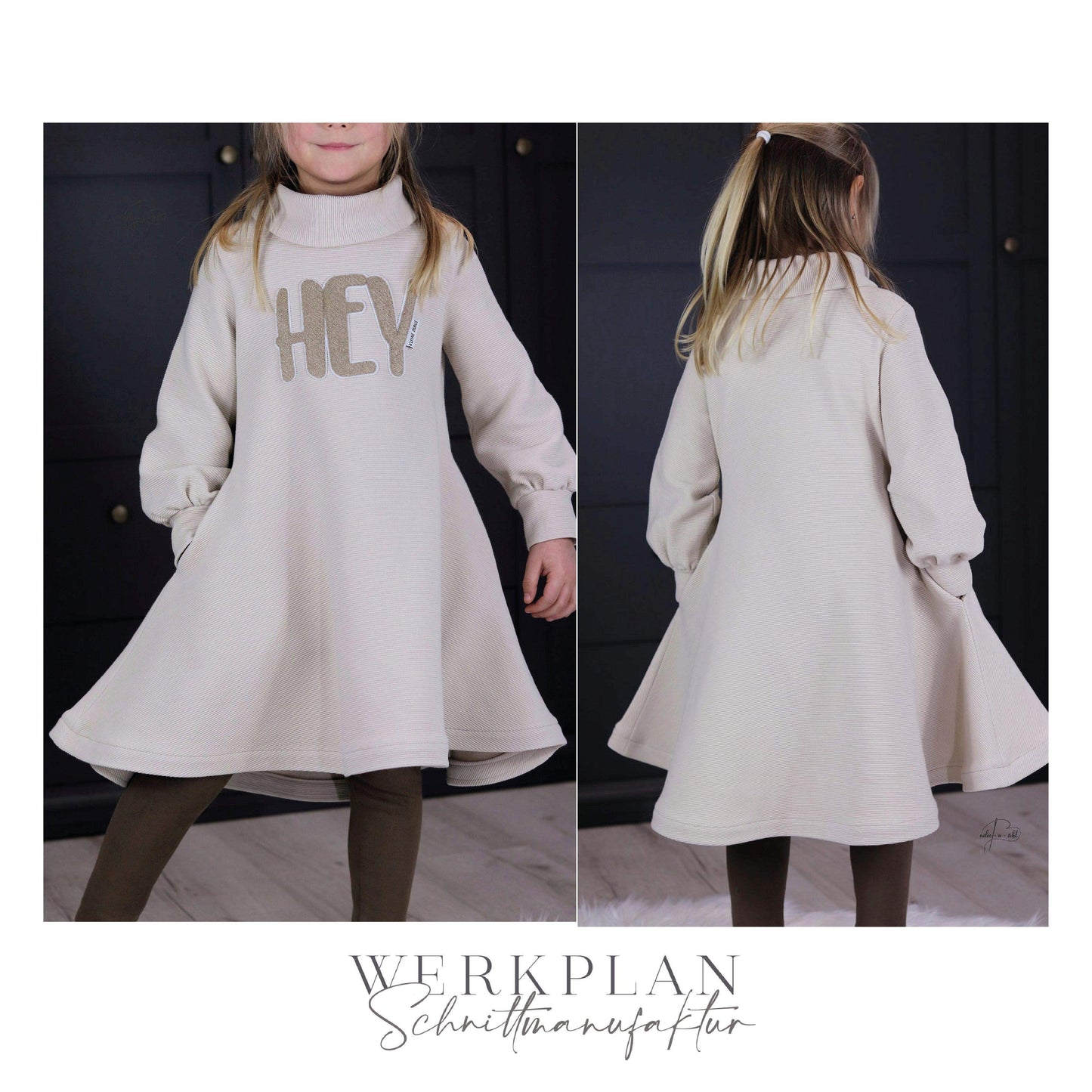 Little LadyWERK | Ganzjahres Kleid & Tunika | Teens 116 bis 164 | A0 & A4 | Beamer - Werkplan.Schnittmanufaktur