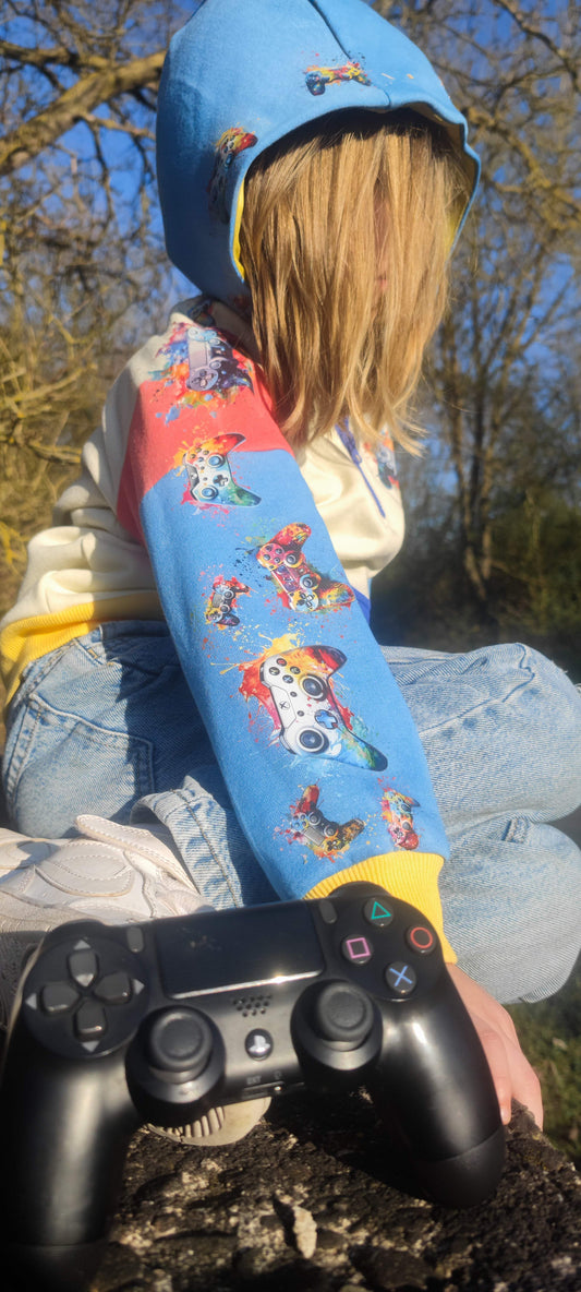 GAME ON | XXL Bügelbild Bordüre | Controller Splash – COLOR BURST