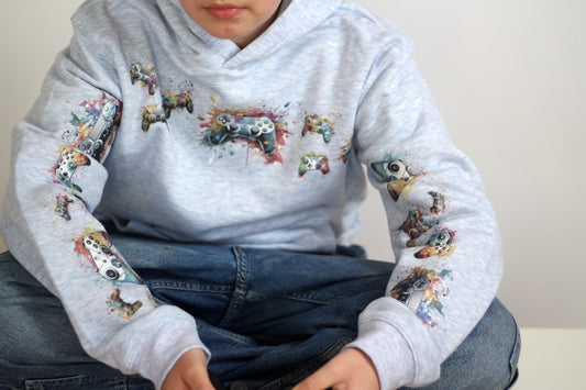 GAME ON | XXL Bügelbild Bordüre | Controller Splash – SOFT TONES